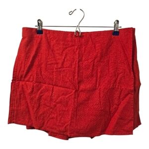 Red Old Navy Women's High-Waist Faux-Wrap Linen-Blend Mini Skort
